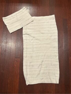 Freshman Cream Knit Midi Tube Skirt